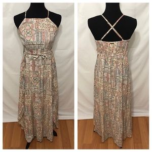 Billabong Cut out Tribal Print Maxi Dress Large